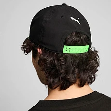 Бейсболка PUMA MAPF1 BB Cap 02569301, 100% полиэстер, черно-салатовый