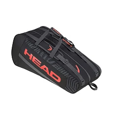 Сумка-чехол HEAD Base Racquet Bag M, 261313-BKOR, с карманом, для 6 тен.ракеток, черно-оранжевый