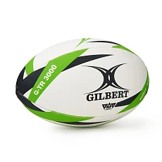 Мяч для регби GILBERT G-TR3000, 42098204, р.4, резина, ручная сшивка, бело-салатово-черный