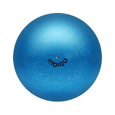 Мяч для художественной гимнастики INDIGO, IN118-BL, диам. 19 см, ПВХ, синий металлик с блестками