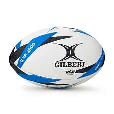Мяч для регби GILBERT G-TR3000, 42098205, р.5, резина, ручная сшивка, бело-черно-синий
