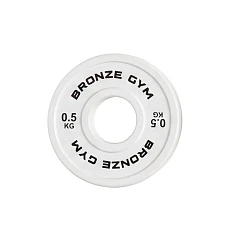 Диск олимпийский BRONZE GYM тяжелоатлетический белый 0,5 кг