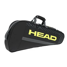 Сумка-чехол HEAD Base Racquet Bag S, 261423-BKNY, с карманом, на 3 тен.ракетки, черно.желтый