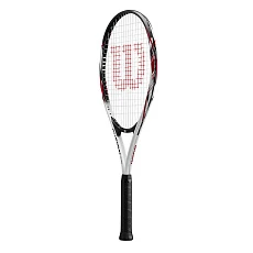 Ракетка б/т Wilson Fusion XL Gr3, WR199110U3, для любит, алюминий, со струнами, черно-белая