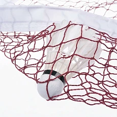 Сетка для бадминтона, 11317-02, нить полипропилен 1.0мм, шнур ПЭ 3,5мм, 4 натяж, стропа ПЭ, бордовый