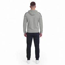 Костюм спорт. муж. с капюш. MIKASA MT550/151-0056-L, р. L, 100% полиэстер, серо-бело-черный