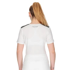 Футболка женская HEAD Club 22 T-Shirt W 814431-WHDB-L, р.L, 92% полиэстер, 8% эластан, ,белый