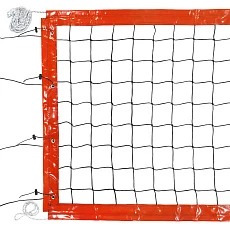 Сетка для пл.вол., FS-PV-№19, 8,5х1м,3,5 мм ПП,яч.10х10см,ОРАНЖ.ленты тент, карманы, кевлар.трос,чер