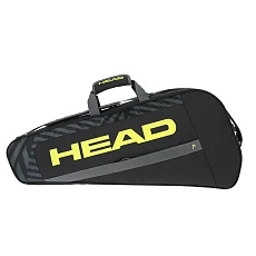 Сумка-чехол HEAD Base Racquet Bag S, 261423-BKNY, с карманом, на 3 тен.ракетки, черно.желтый