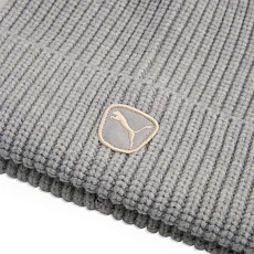 Шапка PUMA Cat Patch Mid Crown Beanie, 02735602, 100% полиэстер, серый