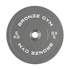 Диск олимпийский BRONZE GYM тяжелоатлетический серый 5 кг