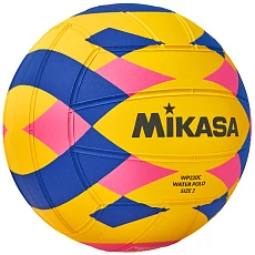 Мяч для водного поло MIKASA WP220C р.2, jun, резина, вес 300-320 г, дл.окр. 58-60см, жел-син-роз