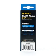 Шнурки для коньков Blue Sports Pro Gold Heavy Waxed, 903008-BKWH-249, полиэстер, 249см, черно-белый