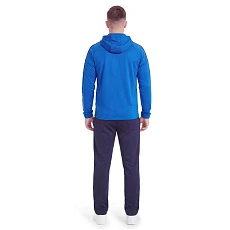 Костюм спорт. муж. с капюш. MIKASA MT550/151-0100-S, р. S, 100% полиэстер, сине-белый