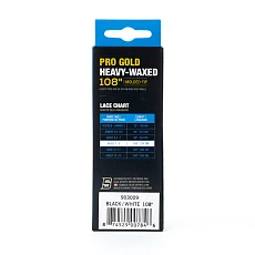 Шнурки для коньков Blue Sports Pro Gold Heavy Waxed, 903009-BKWH-274, полиэстер, 274см, черно-белый