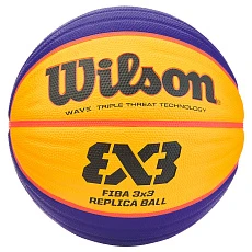Мяч баск. WILSON FIBA3x3 Replica, WTB1033XB, р.6, резина, бутил. камера, желто-синий