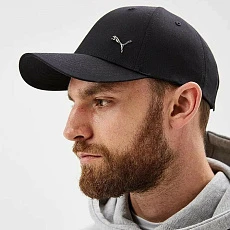 Бейсболка спорт. PUMA Metal Cat Cap 02126901, 100% полиэстер, черный