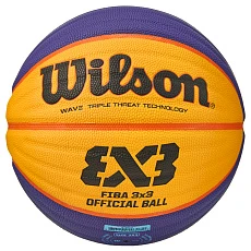 Мяч баск. WILSON FIBA3x3 Official, WTB0533XB, р.6, FIBA Appr., синт. PU, бутил. кам, желто-синий