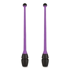 Булавы для худ. гимнастики INDIGO, IN017-VB, 36 см, пластик, каучук, в компл. 2шт, фиолетово-черный