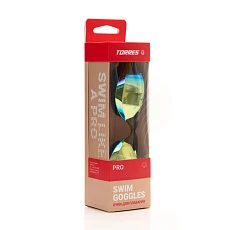 Очки для плав.TORRES Pro, SW-32521MR, зерк.линзы.,чёрная оправа, дв.рег.ремешок