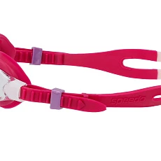 Очки для плав. детск. SPEEDO SKOOGLES Jr, 8-7500645003-C17CF, ПРОЗРАЧНЫЕ линзы, красная оправа