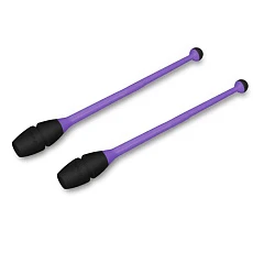 Булавы для худ. гимнастики INDIGO, IN017-VB, 36 см, пластик, каучук, в компл. 2шт, фиолетово-черный