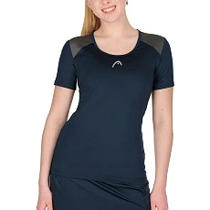 Футболка женская HEAD Club 22 T-Shirt W 814431-DB-XL, р.XL, 92% полиэстер, 8% эластан, темно-синий