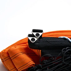 Сетка для пл.вол., FS-PV-№11, 8,5х1м,нить3мм,яч.10см,верх,ниж ленты 7,5см.ОРАНЖ.цв,кев.трос, чер