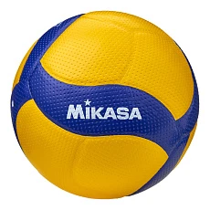 Мяч вол. MIKASA V300W, р.5, FIVB Appr, 18 пан, синт.кожа (микрофиб), клееный, бут.кам, желто-синий