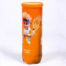 Мяч теннисный детский NS Orange, 5021005, уп.3 шт, резина, шерть, нейлон, желто-оранжевый