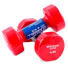 Гантели для аэробики виниловые BRONZE GYM,4 кг., пара