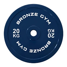 Диск олимпийский BRONZE GYM тяжелоатлетический синий 20 кг