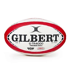 Мяч для регби GILBERT G-TR4000, 42097805, р.5, резина, ручная сшивка, бело-красно-черный