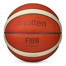 Мяч баск. MOLTEN B6G5000 р.6, FIBA Appr, 12 панелей, нат.кожа, бутил.камера, кор-беж-чер