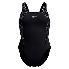 Купальник SPEEDO Hyperboom Splice Muscleback, 8-1347018692, р.30 (рос.42),полиэстер, ПБТ, чер-сирен