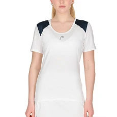 Футболка женская HEAD Club 22 T-Shirt W 814431-WHDB-L, р.L, 92% полиэстер, 8% эластан, ,белый