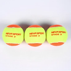 Мяч теннисный детский NS Orange, 5021005, уп.3 шт, резина, шерть, нейлон, желто-оранжевый