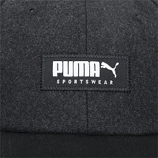Бейсболка спорт. PUMA Style Fabric Cap 02282801, хлопок, полиэстер, черный