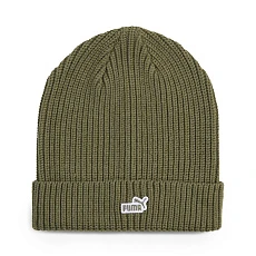 Шапка PUMA ESS №1 Logo Patch Mid Crown Beanie, 02748602, полиэстер, оливковый