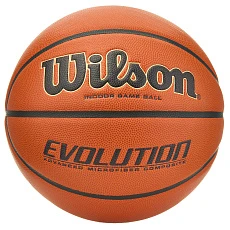 Мяч баск. WILSON Evolution, WTB0516XBEMEA, р.7, микрофибра, бутил. камера, коричневый