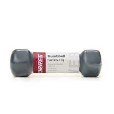 Гантель TORRES 1 кг, PL522501, металл в неопреновой оболочке, форма шестигранник, серый