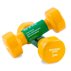 Гантели для аэробики виниловые BRONZE GYM,2 кг., пара.