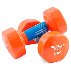Гантели для аэробики виниловые BRONZE GYM,6 кг., пара