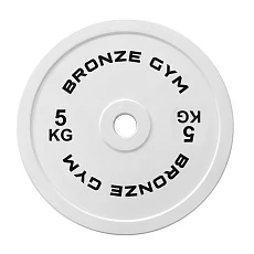 Диск калиброванный BRONZE GYM для пауэрлифтинга белый 5 кг