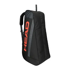 Сумка-чехол HEAD Base Racquet Bag M, 261313-BKOR, с карманом, для 6 тен.ракеток, черно-оранжевый