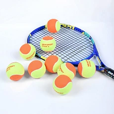 Мяч теннисный детский NS Orange, 5021005, уп.3 шт, резина, шерть, нейлон, желто-оранжевый