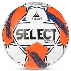 Мяч ганд. SELECT Ultimate Replica v25, 3571854745, р.2 (Jr), ПУ, руч.сш,бело-оранжев-т.син