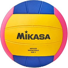 Мяч для водного поло MIKASA WP555D р.5, муж, резина, вес 400-450гр. дл. окр 68-71см, жел-син-роз