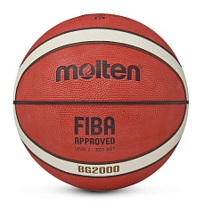 Мяч баск. MOLTEN B6G2000 р. 6, FIBA Appr Level II, 12панелей, резина, бут.кам,нейл.корд,ор-беж-чер