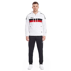 Костюм спорт. муж. с капюш. MIKASA MT550/701-078-M, р.M, 100% полиэстер, бело-черно-красный